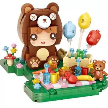 LOZ mini nanoblock Bear Boy, разноцветные, популярные корейские игрушки