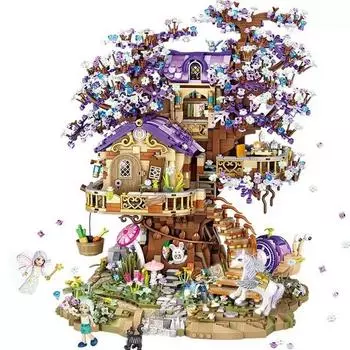 ЛОЗ мини наноблок Elf Tree House, разноцветные, популярные корейские игрушки