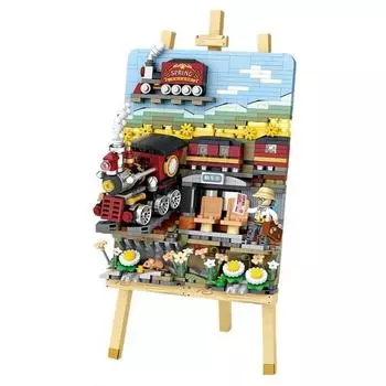 LOZ Miniblock Nanoblock Spring Train, 01. Spring Train, популярные корейские игрушки