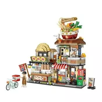 ЛОЗ Миниблок Наноблок Серия Магазин, 02. Магазин лапши улиток, популярные корейские игрушки