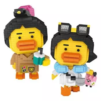 Loz мультфильм чай с молоком желтый B утка частицы строительные блоки дорожная утка мини-микрокирпичи сборка модель игрушки для детей Рождественский подарок