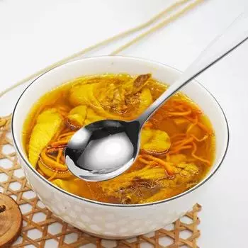 Ложка без бисфенола А для еды, кухонная ложка из нержавеющей стали с длинной ручкой, столовая посуда серебряный