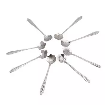 Ложка-цветок для послеобеденного чая, маленькая ложка из нержавеющей стали, позолоченная кофейная роза серебряный