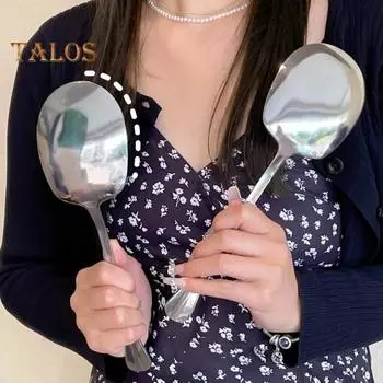 Ложка для арбуза из нержавеющей стали, многоразовая большая легкая ложка для еды дыни с удобной ручкой для домашних школьных вечеринок A