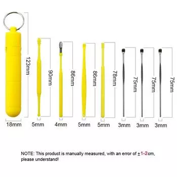 Ложка для чистки ушей, набор для удаления ушной серы, ушная палочка для удаления ушной серы, портативная ложка для чистки ушей из нержавеющей стали, инструмент для ухода за ушами 11*1.7cm чёрный