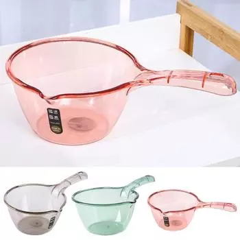 Ложка для чистой воды, нескользящая ковш для воды с длинной ручкой, многофункциональный душ для мытья волос, пластиковый ковш, совок, кухонные гаджеты для ванной комнаты красный