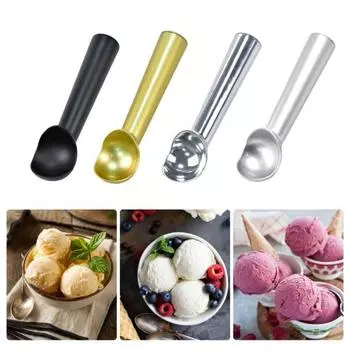 Ложка для десерта с антипригарным покрытием Эргономичный дизайн Ложка для выкапывания Цельная алюминиевая дизайнерская ложка Легко чистится Многофункциональная ложка для домашнего коммерческого использования