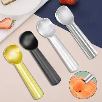 Ложка для десерта с антипригарным покрытием Эргономичный дизайн Ложка для выкапывания Цельная алюминиевая дизайнерская ложка Легко чистится Многофункциональная ложка для домашнего коммерческого использования