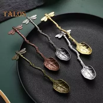 Ложка для десерта, удобная ручка для перемешивания, против ожогов, удобная ложка для варенья, мороженого, меда, инструмент для ресторана серый