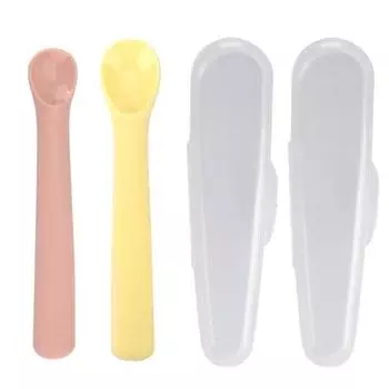 Ложка для детского питания Daily Like Bonbon, 2 вида + набор в футляре, клубника и лимон, 1 набор