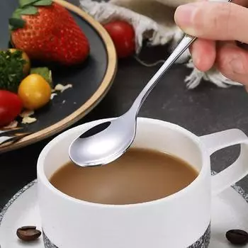 Ложка для еды, зеркальное отражение, цельная модель, гладкая головка, антикоррозийная, длинная ручка, гигиеничный совок для еды из нержавеющей стали, хозяйственные принадлежности L