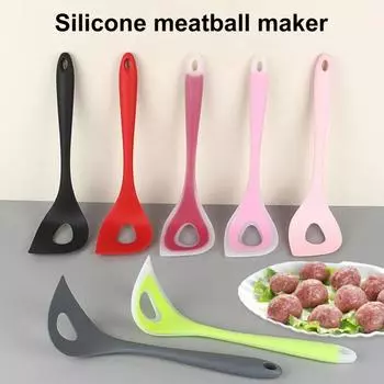 Ложка для фрикаделек Инструмент для приготовления фрикаделек Ручная ложка для прессования фрикаделек Прочная ложка для рыбных шариков Red2