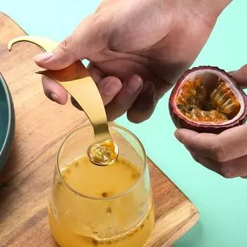 Ложка для фруктов. Гладкая сервировочная ложка из нержавеющей стали. Легко чистящаяся ножка для фруктов с острым лезвием для домашней кухни.