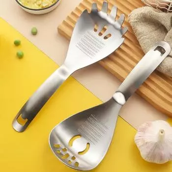 Ложка для измельчения из нержавеющей стали, сито, лопатка, многофункциональная кухонная утварь для приготовления пищи, терка для чеснока, ложка для риса, разделитель яиц, открывалка для бутылок