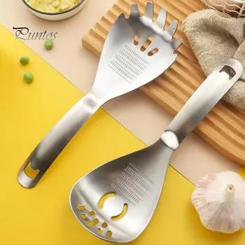 Ложка для измельчения из нержавеющей стали, сито, лопатка, многофункциональная кухонная утварь для приготовления пищи, терка для чеснока, ложка для риса, разделитель яиц, открывалка для бутылок A