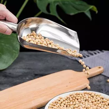 Ложка для кубиков льда из нержавеющей стали, барная ложка для шведского стола, кухонные специи, конфеты, мука, орехи, ложка, галантерейная лопатка, вечерние кухонные аксессуары