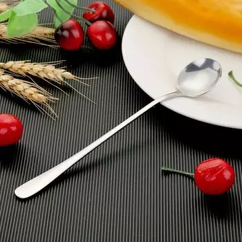 Ложка для льда из нержавеющей стали с длинной ручкой, кофейные чайные ложки, посуда (Серебряный) КДЕ