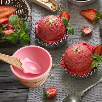 Ложка для мороженого, милая форма, пищевое антипригарное антифриз, противоскользящая ручка, посуда, разноцветное домашнее мороженое жёлтый