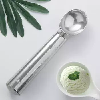 Ложка для мороженого, пищевая, экономящая труд, легко моющаяся, прочная, арбузная, фруктовая, шариковая, десертная ложка, кухонный инструмент серебряный