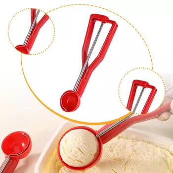 Ложка для печенья Ложка для легкого снятия Кухонный инструмент Красный Экономия времени Ложка для мороженого для inner diameter 4cm