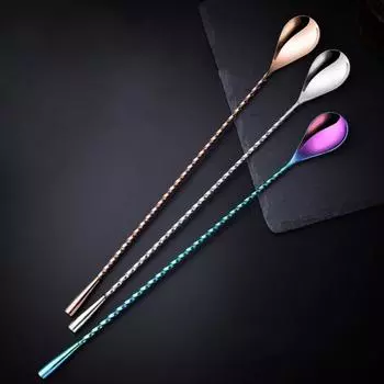 Ложка для перемешивания Ложка для смешивания с длинной ручкой Легко чистится Гладкая поверхность Десертная ложка из нержавеющей стали для дома 30cm