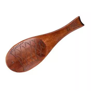 Ложка для риса Деревянная ложка Лопатка для риса Японская кухня Ложка для сервировки в форме рыбы Лопатка для риса Половник Кухонная утварь