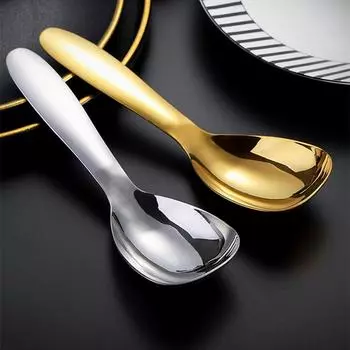 Ложка для риса из нержавеющей стали 304 с зеркальной полировкой, большая емкость, серебряные, золотые, суповые ложки, столовые приборы для дома и кухни, столовая посуда серебряный