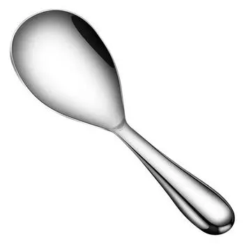 Ложка для риса из нержавеющей стали, антипригарная лопатка для приготовления пищи, эргономичный дизайн, простой в уходе, универсальный кухонный инструмент для домашнего ресторана серебряный