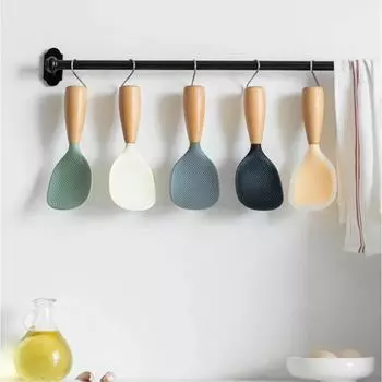 Ложка для риса с антипригарным покрытием, стойкая к нагреванию, совок для риса, бытовая лопатка для риса, готовка серый