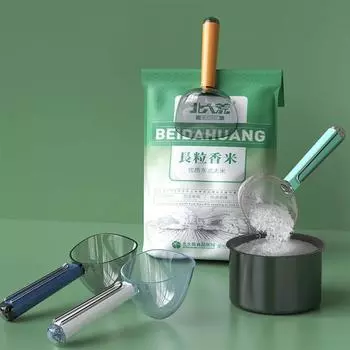 Ложка для рисовой лапши большой емкости 180 мл с градуированной кухонной многофункциональной пластиковой ложкой с длинной ручкой Ложки для корма для домашних животных тёмно-синий