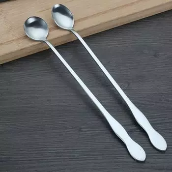 Ложка для смешивания с длинной ручкой, нержавеющая сталь, суп, кофе, мороженое, мед, молоко, кофейная ложка, кухонная утварь, столовые приборы S B