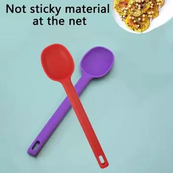 Ложка для смешивания с термостойкой интегрированной ручкой, универсальная силиконовая ложка для мороженого, скребок, шпатель, кухонный инструмент фиолетовый
