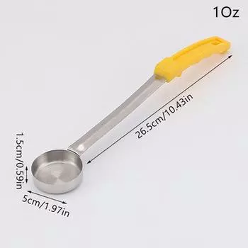 Ложка для соуса из нержавеющей стали с длинной резиновой ручкой, ложка для намазывания пиццы, мерная ложка для супа, кухонная посуда для приготовления пищи
