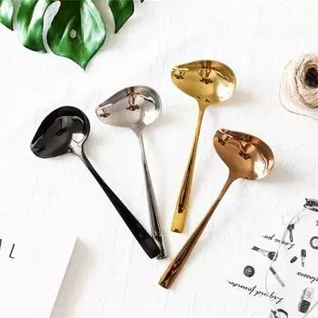 Ложка для соуса, твердая многоразовая нержавеющая сталь, устойчивая к ржавчине, безопасная горячая кастрюля для супа