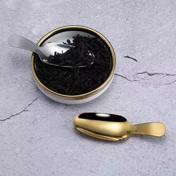 Ложка для специй, гладкая ручка, встроенная полезная эргономичная ручка для чая, совок для кофе для столовой A золотистый