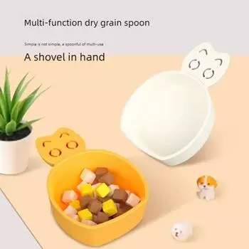 Ложка для сухого зерна для домашних животных, милая ложка для хранения еды для котенка, многофункциональная ложка для кошек и собак, милая одноцветная миска для домашних животных, товары для домашних животных