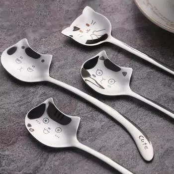 Ложка для супа Креативная нержавеющая прочная ложка для еды с антипригарным покрытием Гладкая ложка для перемешивания из нержавеющей стали Чайная ложка Посуда Принадлежности C