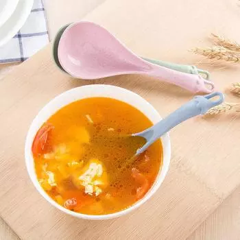 Ложка для супа Пшеница Посуда Благовония 1шт Соломенная каша Круглая розовый