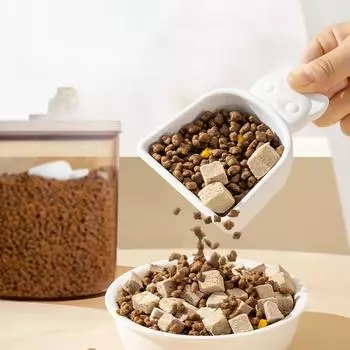 Ложка для сушки диатомита для головы кошки Ложка для домашних животных Корм для кошек Хранение корма для собак Кормление граммами ложки Корм для кошек Лопата для корма для собак Принадлежности 10*8*4cm