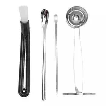 Ложка для темперирования кофе, ложка для размешивания, ручка для кофейного искусства, двойной набор для темперирования кофе с чисткой B