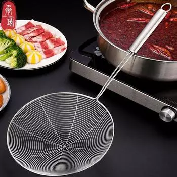 Ложка для утечки с девятью бусинами, бытовая лапша из нержавеющей стали, пельмени для рыбалки, кухонные принадлежности, горячая кастрюля, жареная лапша, большая ложка style1