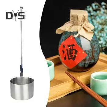 Ложка для вина из нержавеющей стали, мерный инструмент для заливки с крючком, точный контроль для вина, масла, уксуса, кухонная утварь из нержавеющей стали 25ml