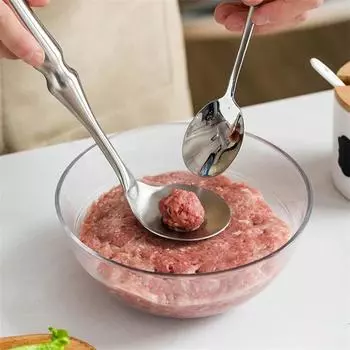 Ложка для жареных фрикаделек Приспособление для приготовления рыбных шариков Кухонные принадлежности Инструмент для выкапывания шариков Ложка для приготовления фрикаделек Гаджеты Ложка для фрикаделек