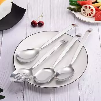 Ложка-дуршлаг из нержавеющей стали с длинной ручкой — столовые приборы в западном стиле для отелей и больших порций еды Vegetable colander