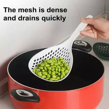 Ложка-дуршлаг, сито, шумовка, пластиковая ложка для лапши, длинная ручка, шумовка, ложка-сито для пасты темно-зеленого