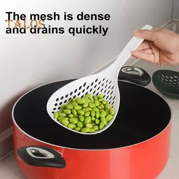 Ложка-дуршлаг, сито, шумовка, пластиковая ложка для лапши, длинная ручка, шумовка, ложка-сито для пасты, пищевая ложка-дуршлаг, фильтр-ложка для кухни оранжевый