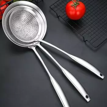Ложка-дуршлаг Yousheng с ручкой, устойчивой к ожогам, из нержавеющей стали 304, можно мыть в посудомоечной машине, сито, совок, кухонные принадлежности S