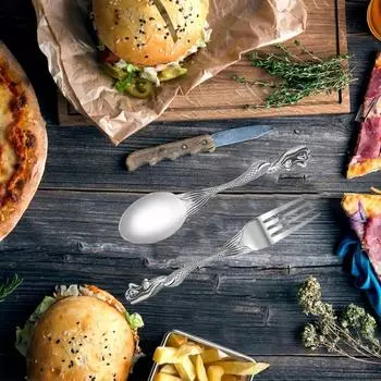 Ложка и вилка из нержавеющей стали со скелетом и черепом Столовые приборы Посуда Ангел Русалка Образ Прекрасные подарки Хэллоуин Пасха и Рождество