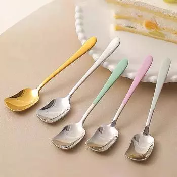 Ложка из нержавеющей стали, десертная ложка для торта, кофейная ложка для смешивания, золотистая ложка для мороженого, ложка для йогурта, кухонная ложка для приправ
