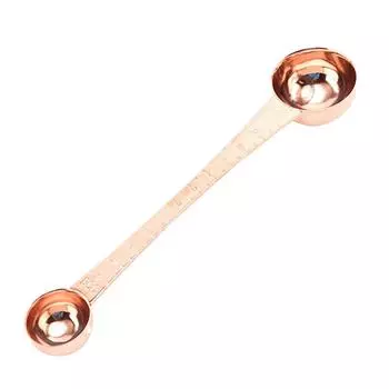 Ложка из нержавеющей стали с двойной головкой и шкалой для объема кофе и протеина